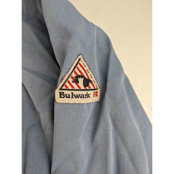 Mens Bulwark FR Fire Resistant Button Up Long Sleeve Shirt Size XXL 2XL Blue - Picture 6 of 12